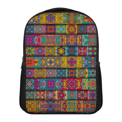 Rectangle Mandala Bohemian Pattern Print Casual Backpack