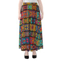 Rectangle Mandala Bohemian Pattern Print Chiffon Maxi Skirt