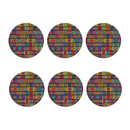 Rectangle Mandala Bohemian Pattern Print Coaster Set