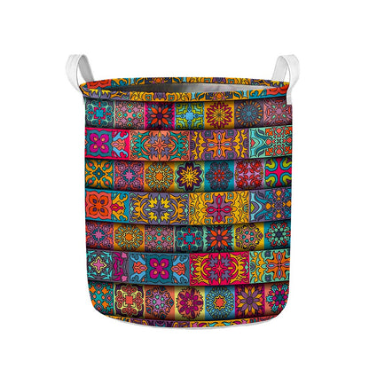 Rectangle Mandala Bohemian Pattern Print Collapsible Laundry Basket
