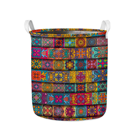 Rectangle Mandala Bohemian Pattern Print Collapsible Laundry Basket