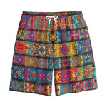 Rectangle Mandala Bohemian Pattern Print Cotton Shorts