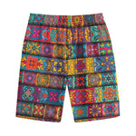 Rectangle Mandala Bohemian Pattern Print Cotton Shorts