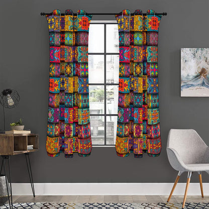 Rectangle Mandala Bohemian Pattern Print Curtain