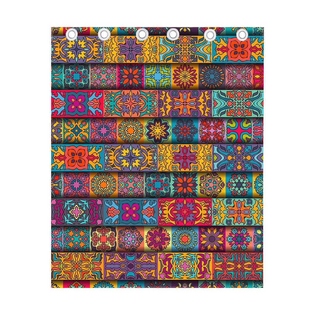 Rectangle Mandala Bohemian Pattern Print Curtain