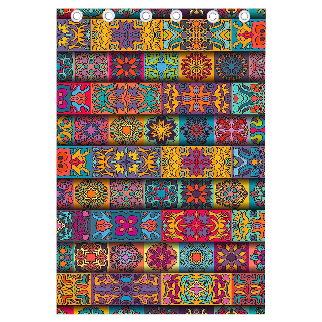 Rectangle Mandala Bohemian Pattern Print Curtain