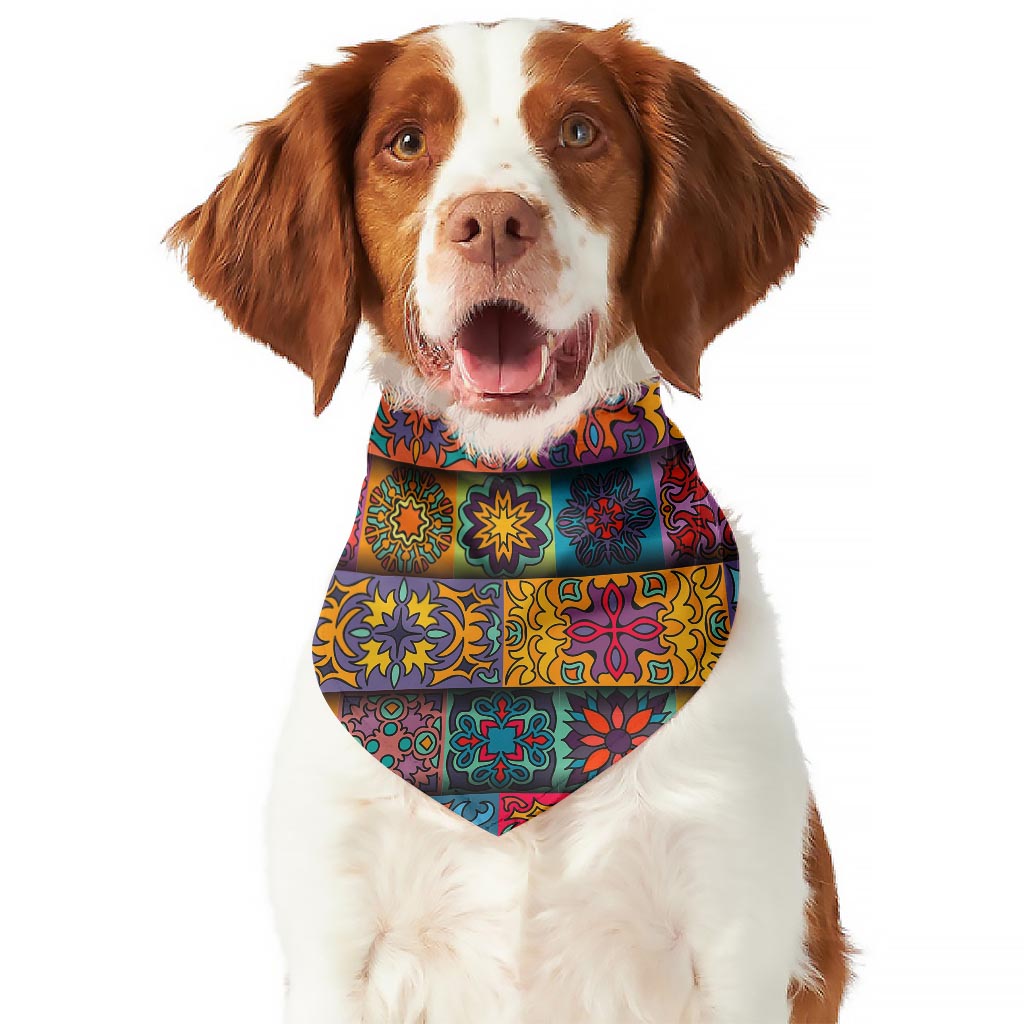 Rectangle Mandala Bohemian Pattern Print Dog Bandana