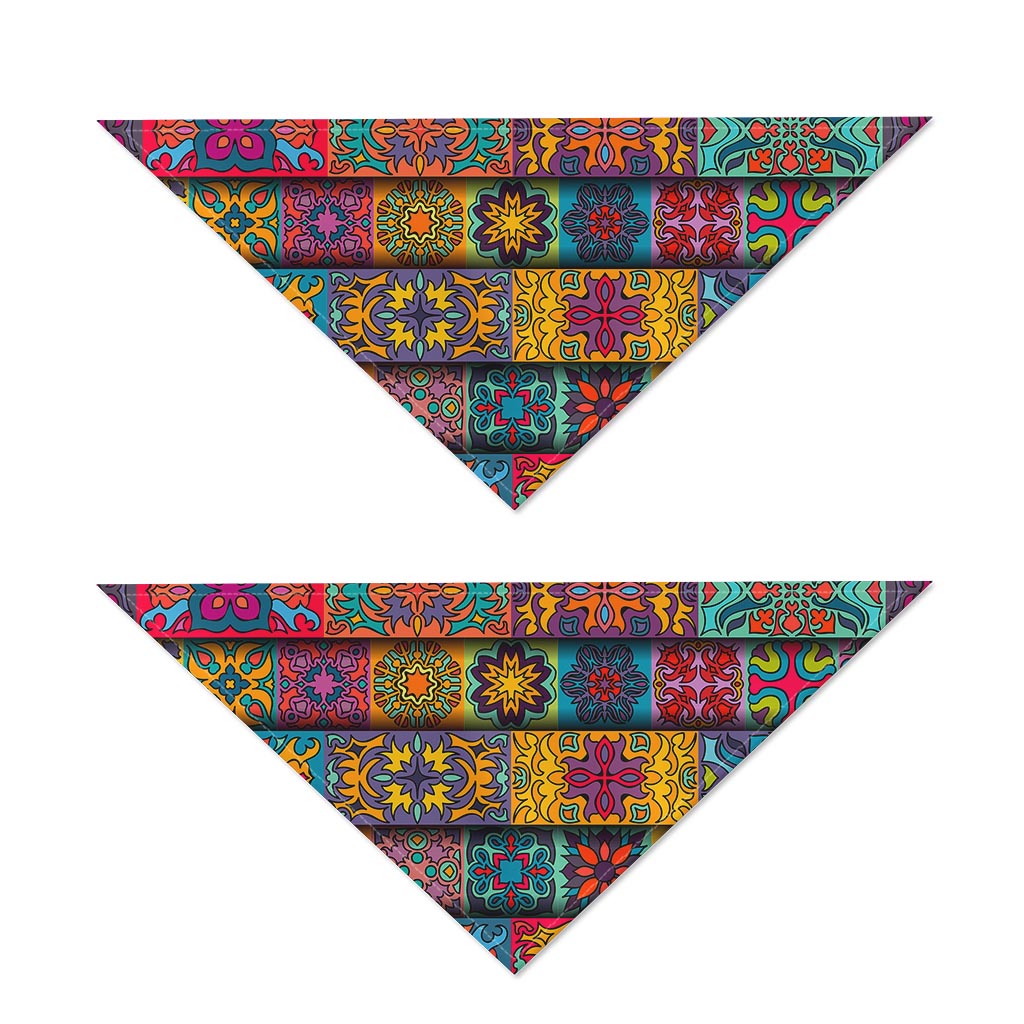 Rectangle Mandala Bohemian Pattern Print Dog Bandana