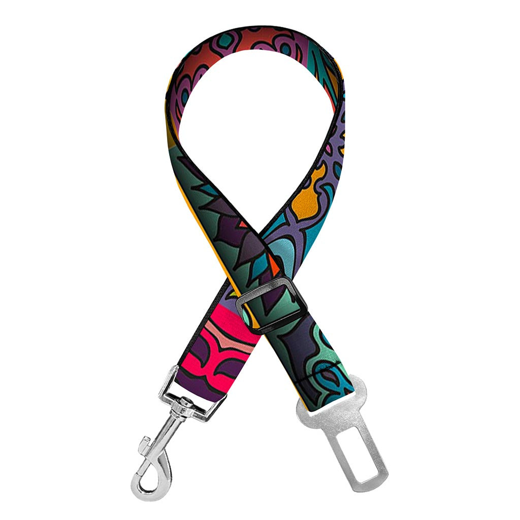Rectangle Mandala Bohemian Pattern Print Dog Seat Belt