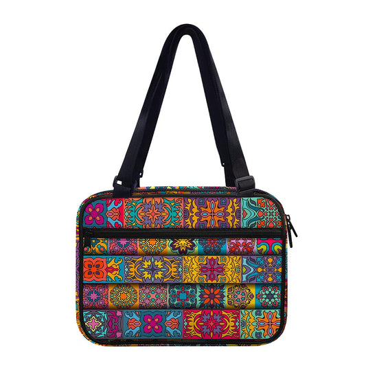Rectangle Mandala Bohemian Pattern Print Double Strap Bible Bag