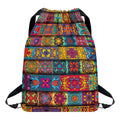 Rectangle Mandala Bohemian Pattern Print Drawstring Backpack