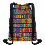 Rectangle Mandala Bohemian Pattern Print Drawstring Backpack