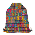 Rectangle Mandala Bohemian Pattern Print Drawstring Bag