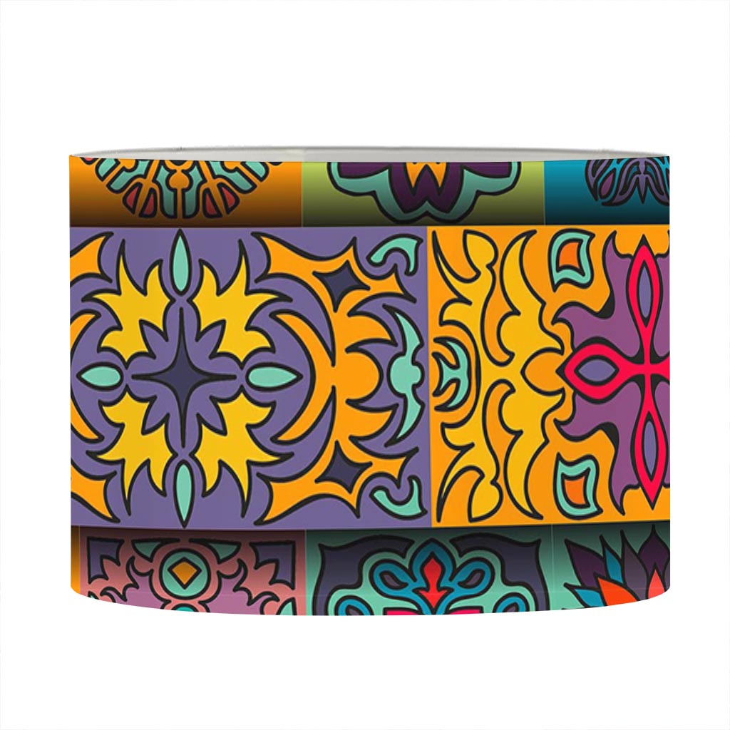 Rectangle Mandala Bohemian Pattern Print Drum Lamp Shade