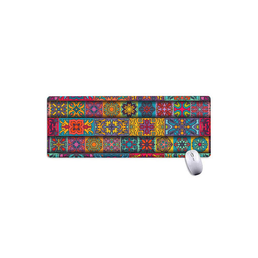 Rectangle Mandala Bohemian Pattern Print Extended Mouse Pad