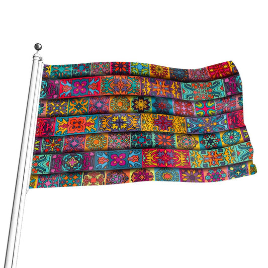 Rectangle Mandala Bohemian Pattern Print Flag