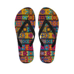 Rectangle Mandala Bohemian Pattern Print Flip Flops