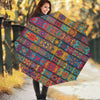 Rectangle Mandala Bohemian Pattern Print Foldable Umbrella