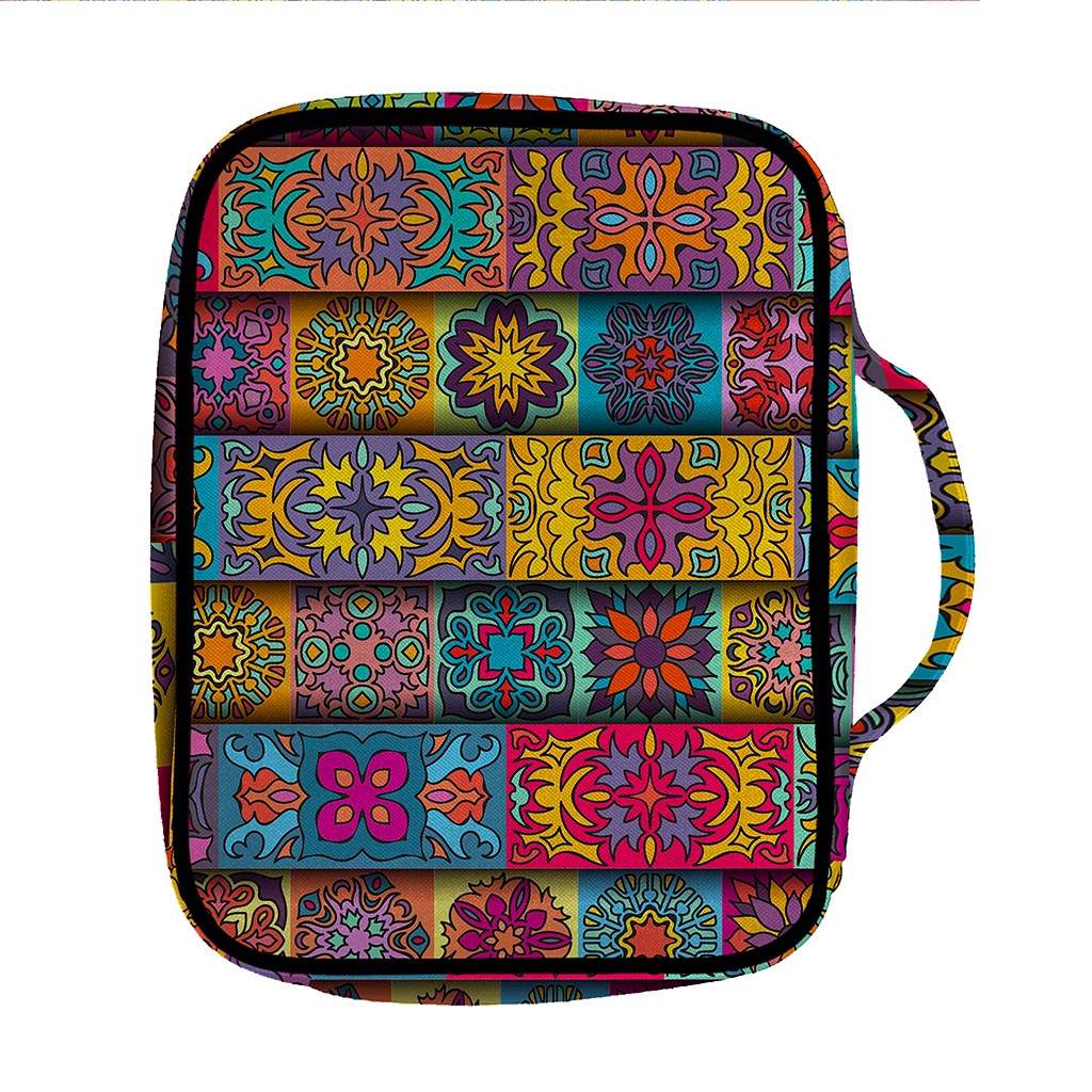 Rectangle Mandala Bohemian Pattern Print Front Pocket Bible Bag