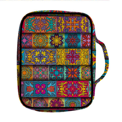 Rectangle Mandala Bohemian Pattern Print Front Pocket Bible Bag