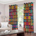 Rectangle Mandala Bohemian Pattern Print Grommet Curtains