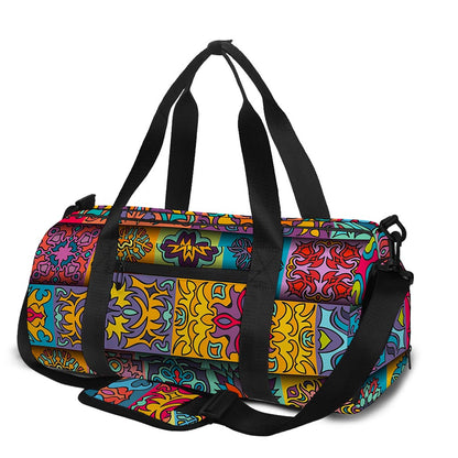 Rectangle Mandala Bohemian Pattern Print Gym Bag