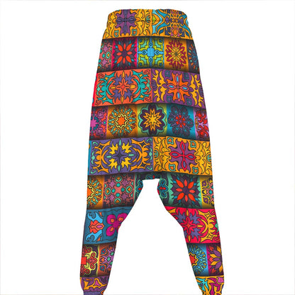 Rectangle Mandala Bohemian Pattern Print Hammer Pants