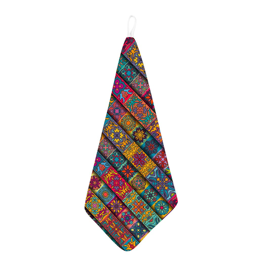 Rectangle Mandala Bohemian Pattern Print Hand Towel