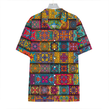 Rectangle Mandala Bohemian Pattern Print Hawaiian Shirt