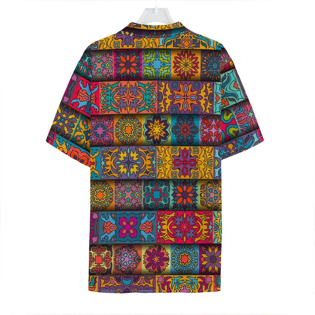 Rectangle Mandala Bohemian Pattern Print Hawaiian Shirt