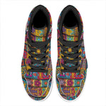 Rectangle Mandala Bohemian Pattern Print High Top Leather Sneakers