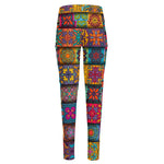 Rectangle Mandala Bohemian Pattern Print High-Waisted Pocket Leggings