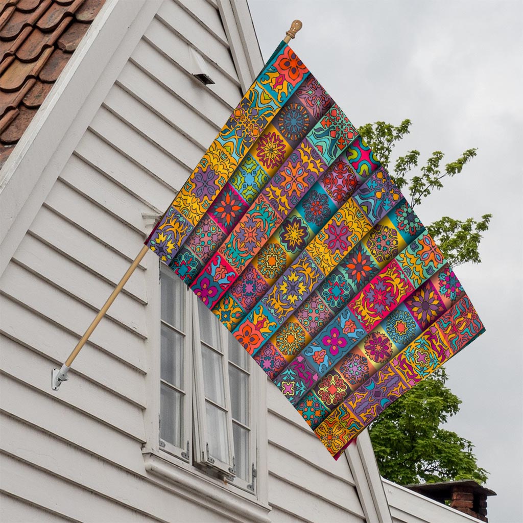 Rectangle Mandala Bohemian Pattern Print House Flag