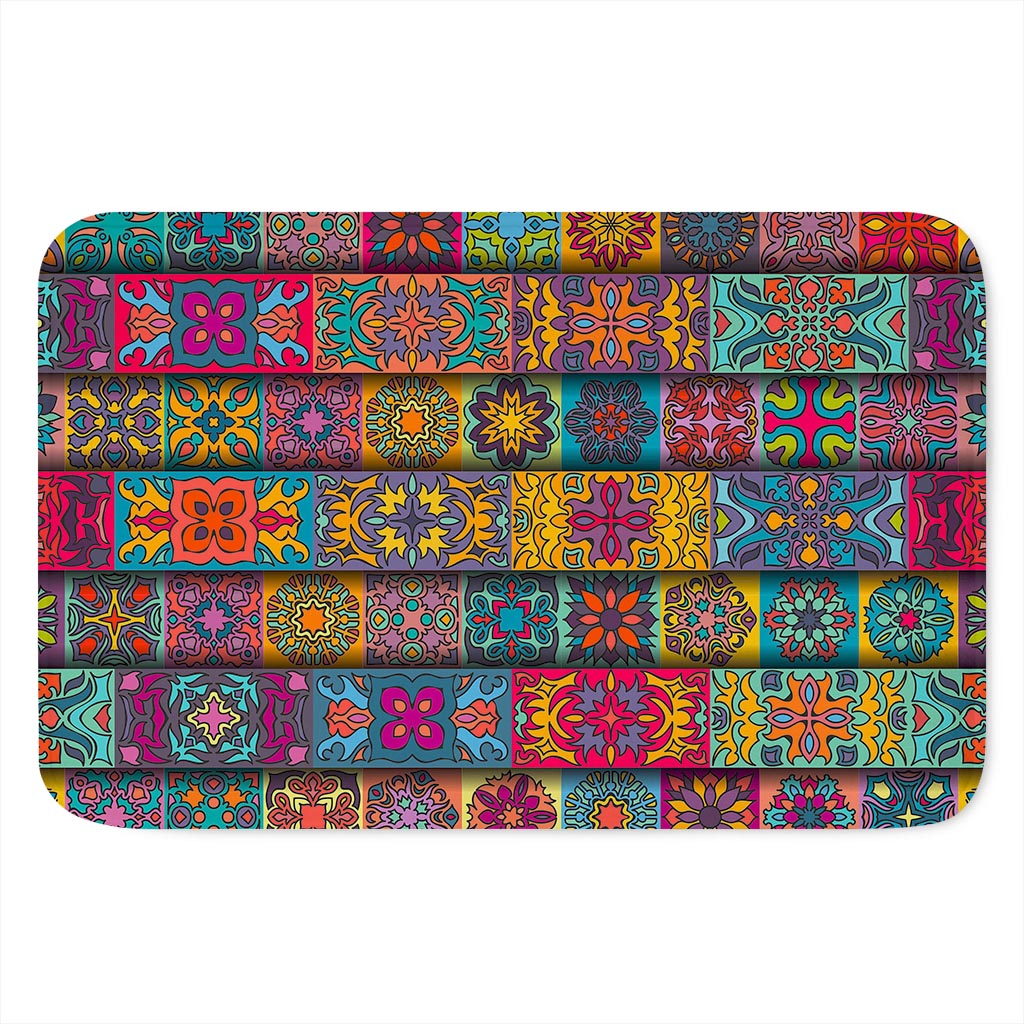 Rectangle Mandala Bohemian Pattern Print Indoor Door Mat