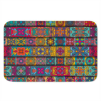 Rectangle Mandala Bohemian Pattern Print Indoor Door Mat
