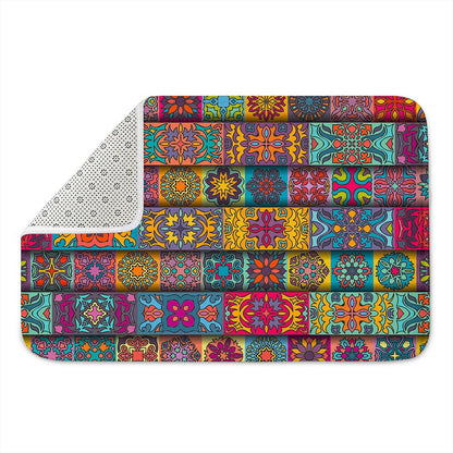 Rectangle Mandala Bohemian Pattern Print Indoor Door Mat