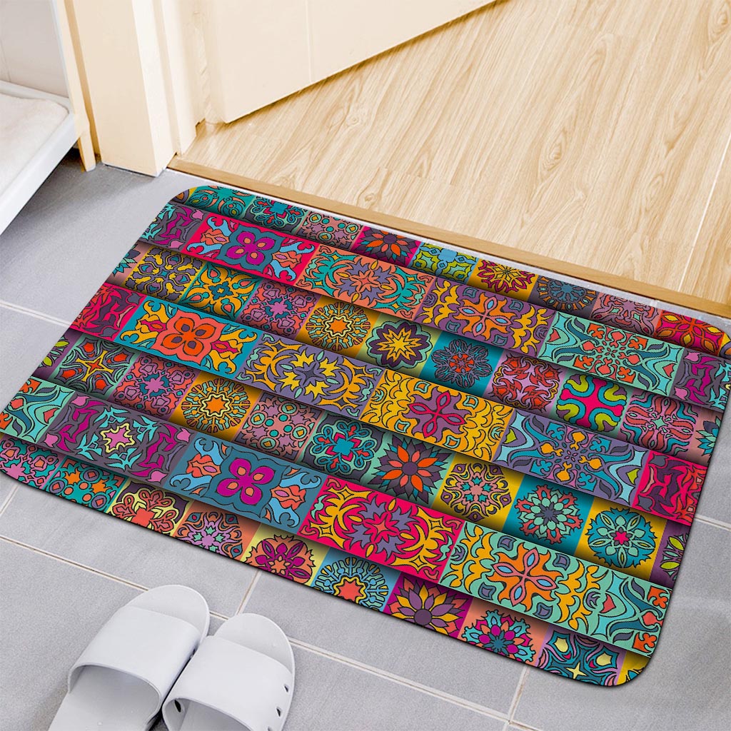 Rectangle Mandala Bohemian Pattern Print Indoor Door Mat