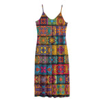 Rectangle Mandala Bohemian Pattern Print Jersey Midi Cami Dress