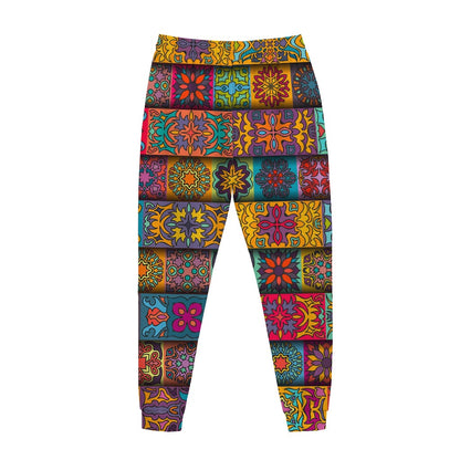 Rectangle Mandala Bohemian Pattern Print Jogger Pants