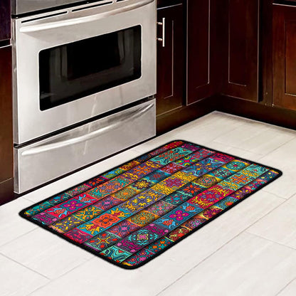 Rectangle Mandala Bohemian Pattern Print Kitchen Mat