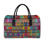 Rectangle Mandala Bohemian Pattern Print Leather Duffle Bag