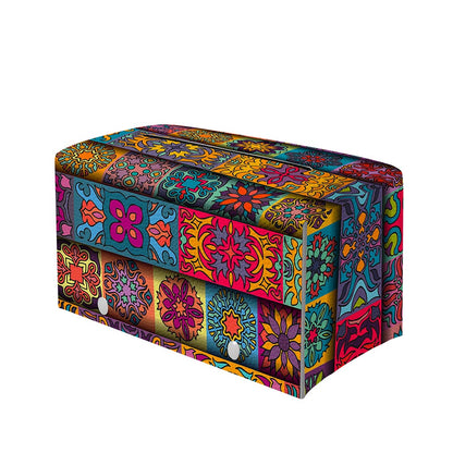 Rectangle Mandala Bohemian Pattern Print Leather Tissue Box Cover