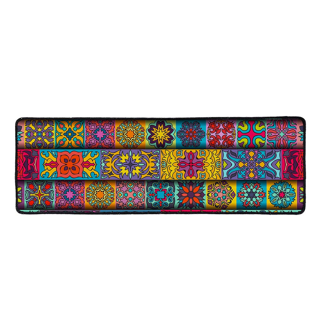 Rectangle Mandala Bohemian Pattern Print Long Kitchen Mat