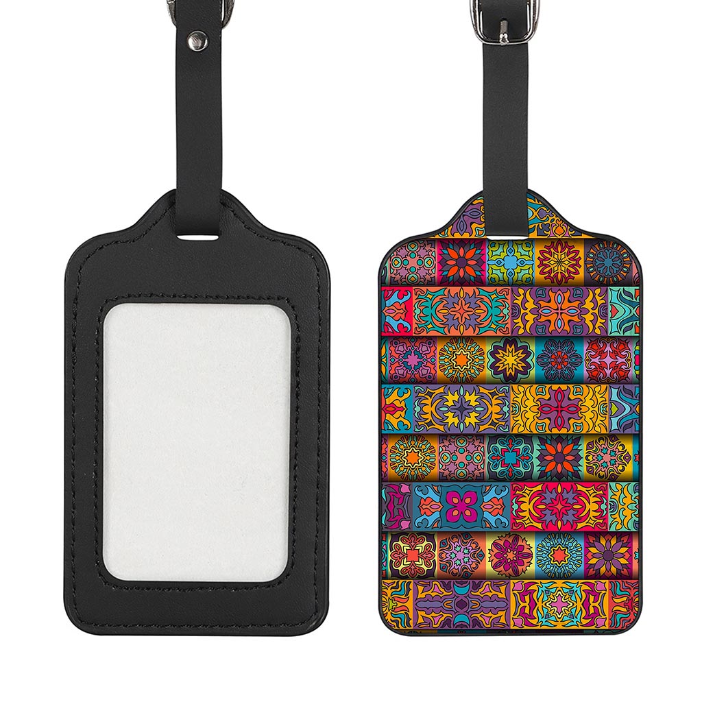 Rectangle Mandala Bohemian Pattern Print Luggage Tag