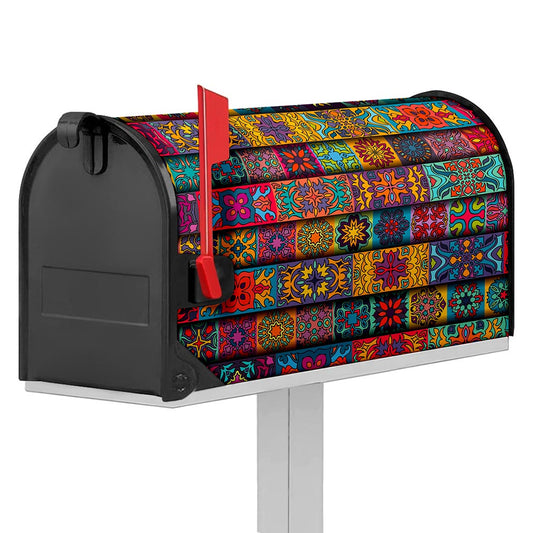 Rectangle Mandala Bohemian Pattern Print Mailbox Cover