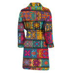 Rectangle Mandala Bohemian Pattern Print Men's Bathrobe