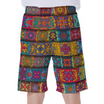 Rectangle Mandala Bohemian Pattern Print Men's Beach Shorts