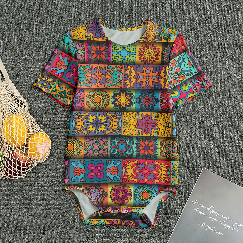Rectangle Mandala Bohemian Pattern Print Men's Bodysuit
