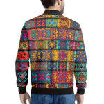 Rectangle Mandala Bohemian Pattern Print Men's Bomber Jacket