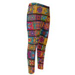 Rectangle Mandala Bohemian Pattern Print Men's Compression Pants